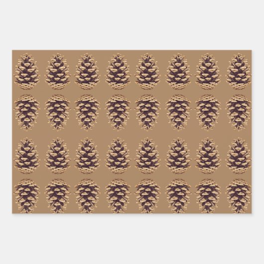 Pinecone Art Holiday Wrapping Craft Paper (Voorkant)