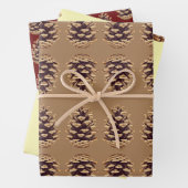 Pinecone Art Holiday Wrapping Craft Paper (In situ)