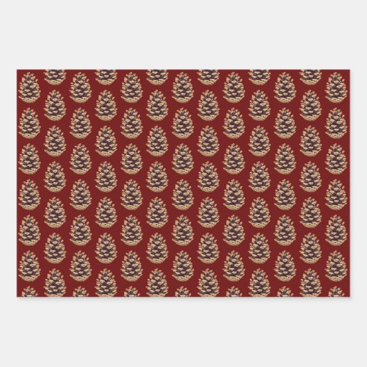 Pinecone Art Holiday Wrapping Craft Paper (Voorkant 3)