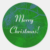 Pinecone Background Custom Holiday Stickers (Voorkant)