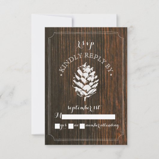 Pinecone Barn Wood Wedding RSVP (Voorkant)