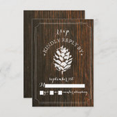 Pinecone Barn Wood Wedding RSVP (Voorkant / Achterkant)