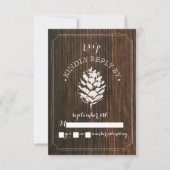 Pinecone Barn Wood Wedding RSVP Kaartje (Voorkant)