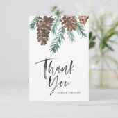 Pinecone Bedankt Brush Script Flat Kaart (Staand voorkant)