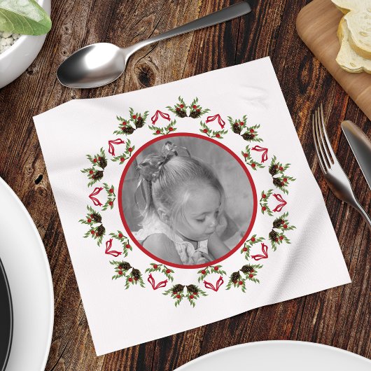 Pinecone Berries Holiday Mandala Kerstmis Servet