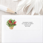 Pinecone Berry Kerst retour adreslabel Etiket (Insitu)