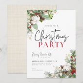 Pinecone Blooms - Uitnodiging voor kerstfeestdagen (Voorkant / Achterkant)