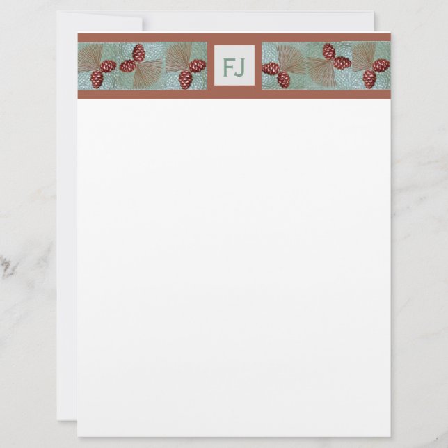 Pinecone Border Letterhead Briefhoofd (Voorkant)