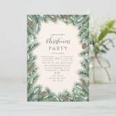 Pinecone Bos Groen Kerstmis Kaart (Staand voorkant)