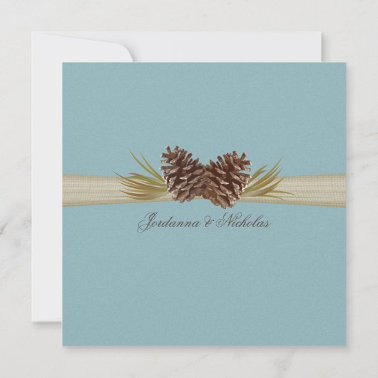 Pinecone en Burlap Look Vrijgezellenfeest Kaart (Achterkant)