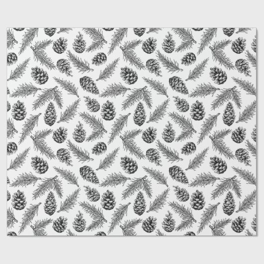 Pinecone en fir-kerstpatroon. Winter Cadeaupapier (Vlak)