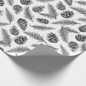 Pinecone en fir-kerstpatroon. Winter Cadeaupapier (Hoek)