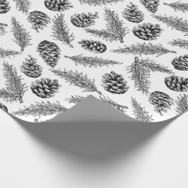 Pinecone en fir-kerstpatroon. Winter Cadeaupapier