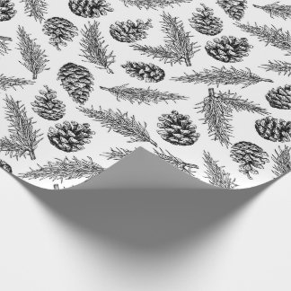 Pinecone en fir-kerstpatroon. Winter Cadeaupapier