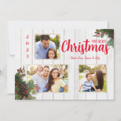 Pinecone en Holly Merry Christmas Holiday Kaart (Voorkant)