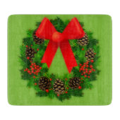 Pinecone en Holly Wreatcountry Kerstmis Snijplank (Voorkant)