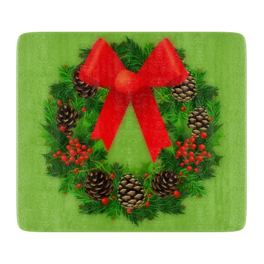 Pinecone en Holly Wreatcountry Kerstmis Snijplank (Voorkant)