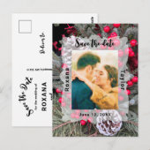 Pinecone Evergreen Berries Weduwingfoto Opslagdatu Briefkaart (Voorkant / Achterkant)