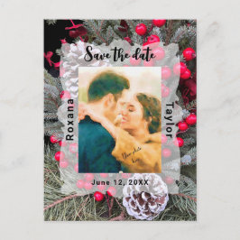 Pinecone Evergreen Berries Weduwingfoto Opslagdatu Briefkaart