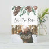 Pinecone Evergreen Save The Date (Staand voorkant)