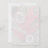 Pinecone Evergreens Red Berries Wedding Invitation Kaart (Achterkant)