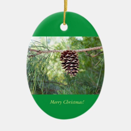 Pinecone Foto Keramisch Ornament (Voorkant)