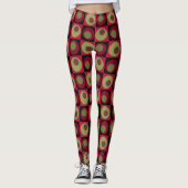 Pinecone Green Black Red stippen visteert geometri Leggings (Voorkant)