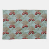 Pinecone Groene en Koperschotel handdoek (Horizontaal)