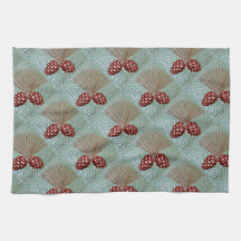 Pinecone Groene en Koperschotel handdoek