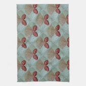 Pinecone Groene en Koperschotel handdoek (Verticaal)