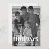 Pinecone Holly-kerstfotokaart 1 Foto Feestdagenkaart (Voorkant)