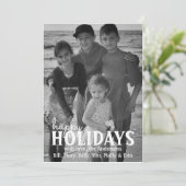 Pinecone Holly-kerstfotokaart 1 Foto Feestdagenkaart (Staand voorkant)