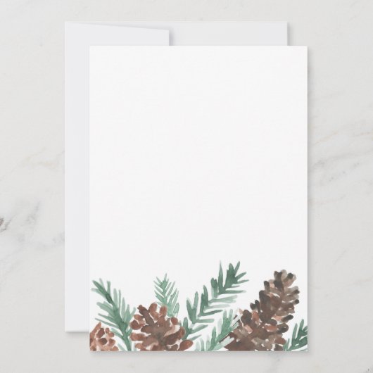 Pinecone Kerstmis | Uitnodiging feestdag (Achterkant)