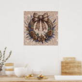 Pinecone krans Poster (Keuken)