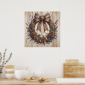 Pinecone krans Poster (Keuken)