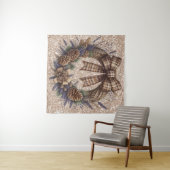 Pinecone krans wandtapijt wandkleed (In Situ (horizontaal))