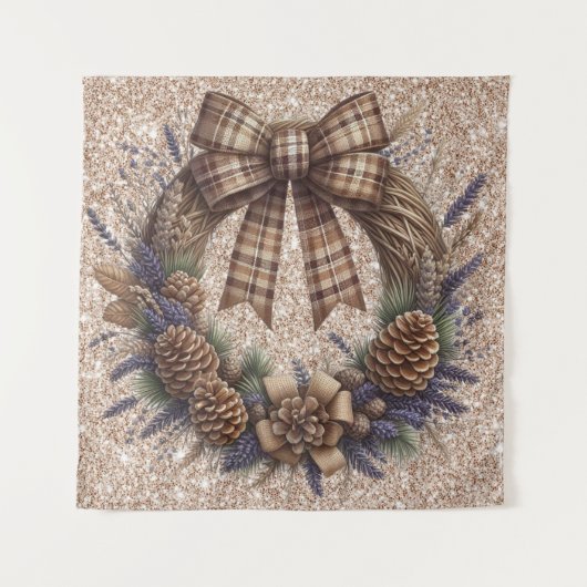 Pinecone krans wandtapijt wandkleed (Voorkant)