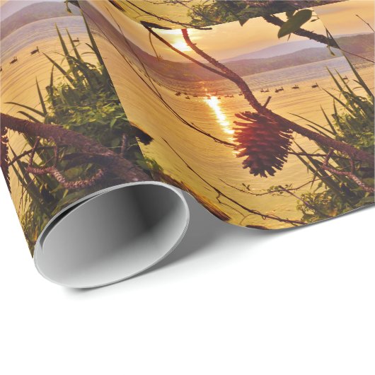 Pinecone Lake sunset Cadeaupapier (Rol Hoek)
