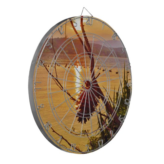 Pinecone Lake sunset Dartbord (Voorkant Links)
