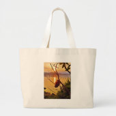 Pinecone Lake sunset Grote Tote Bag (Voorkant)