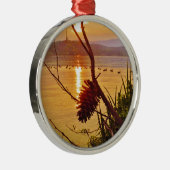 Pinecone Lake sunset Metalen Ornament (Rechts)