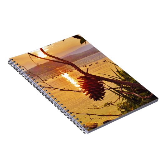 Pinecone Lake sunset Notitieboek (Rechterzijde)