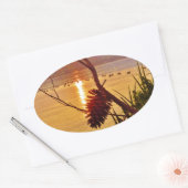 Pinecone Lake sunset Ovale Sticker (Envelop)