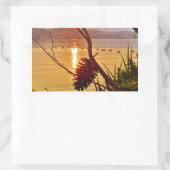 Pinecone Lake sunset Rechthoekige Sticker (Tas)