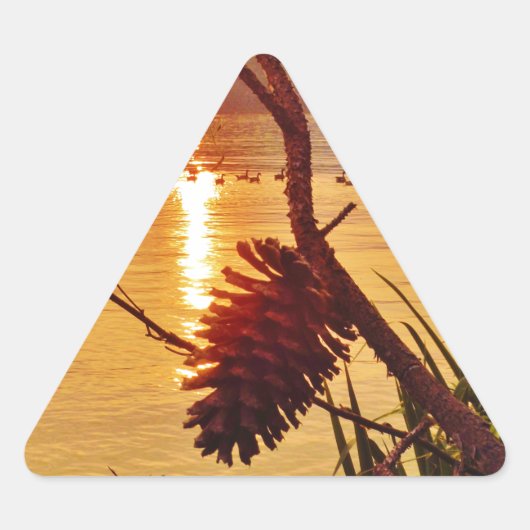 Pinecone Lake sunset Sticker (Voorkant)