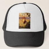 Pinecone Lake sunset Trucker Pet (Voorkant)