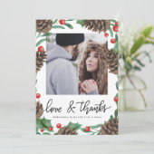 Pinecone Love & Bedankt Kerstbruiloft Foto (Staand voorkant)
