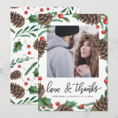 Pinecone Love & Bedankt Kerstbruiloft Foto (Voorkant / Achterkant)