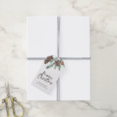 Pinecone Merry kerstpenseelscript Cadeaulabel (Met Touw)