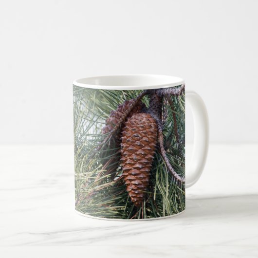 Pinecone op de dennenboom koffiemok (Voorkant rechts)